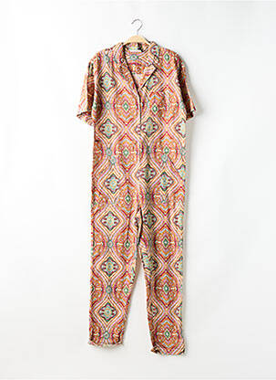 Combi-pantalon fermeture boutonnée sur le devant manches courtes orange HOD femme