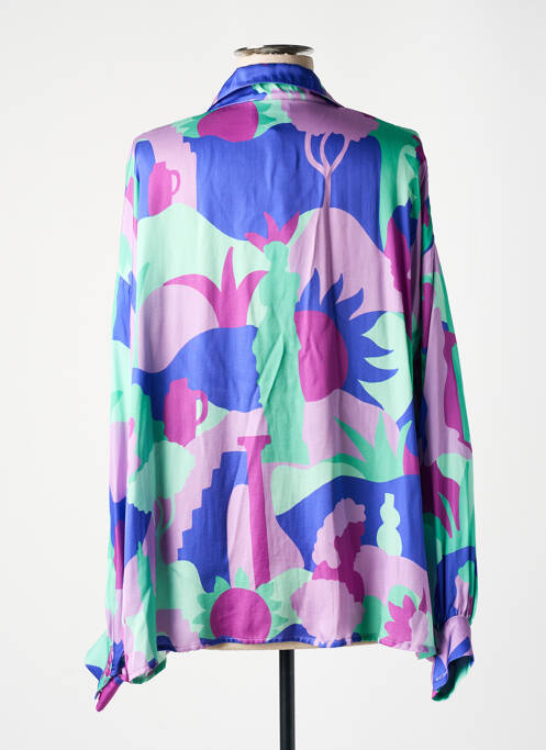 Blouse imprimé fantaisie manches longues violet MODETROTTER femme
