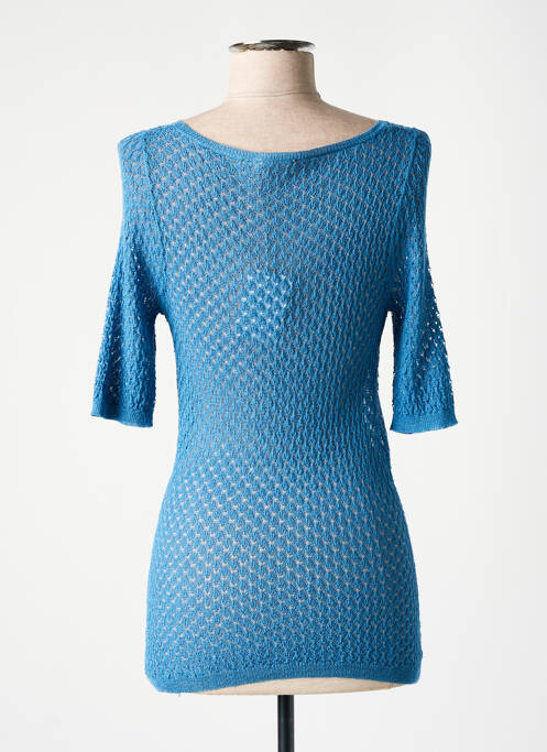 Pull col v manches 3/4 bleu LOUIZON femme