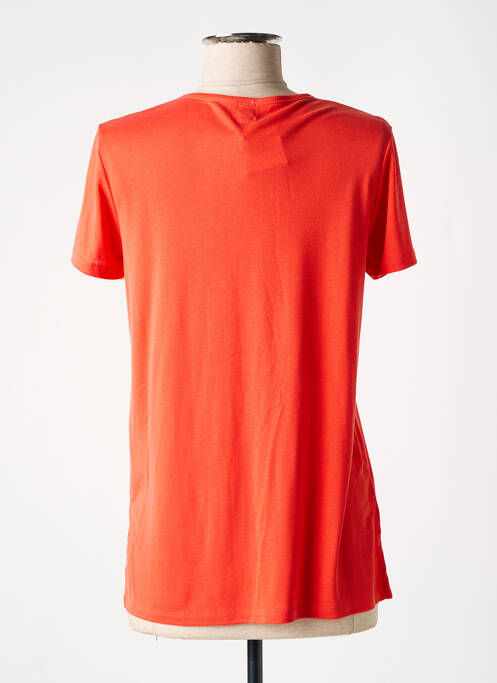 T-shirt col v manches courtes orange UNIVERSEL femme