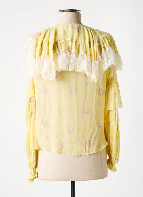 Chemisier imprimé fleurs manches longues jaune LAURENCE BRAS femme