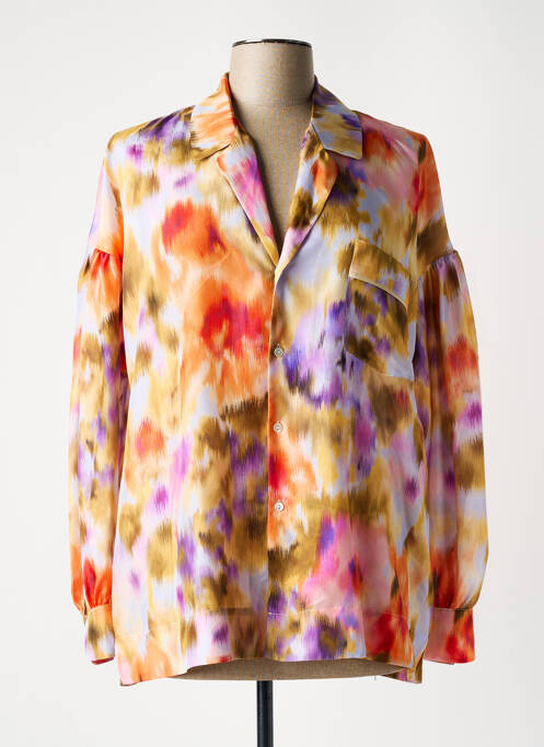 Chemisier imprimé fleurs manches longues jaune MOMONI femme