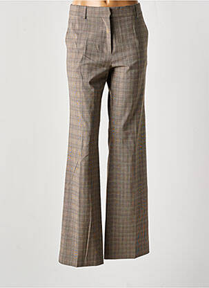 Pantalon flare fermeture zippée sous rabat avec crochet taille haute marron VANESSA BRUNO femme