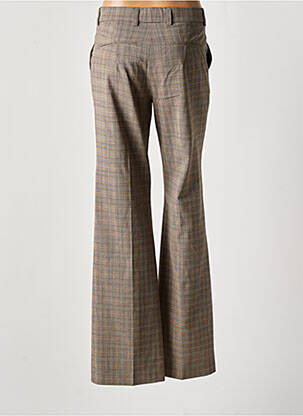 Pantalon flare fermeture zippée sous rabat avec crochet taille haute marron VANESSA BRUNO femme