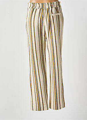 Pantalon droit taille haute taille haute beige LOUIZON femme