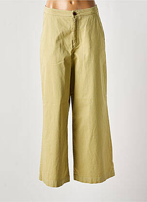 Pantalon flare taille à pinces taille haute vert ATTIC AND BARN femme