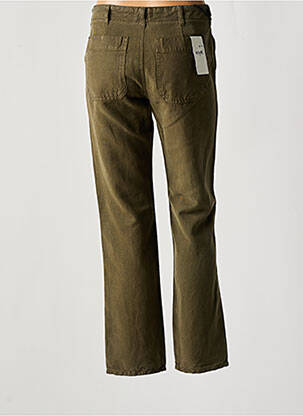 Pantalon droit fermeture zippée sous rabat boutonné taille normale vert FIVE femme