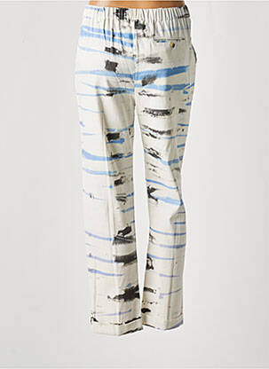 Pantalon chino tissage popeline taille haute blanc LEON & HARPER femme