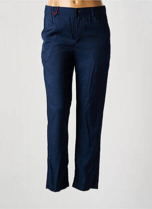 Pantalon chino tissage popeline taille haute bleu TRUE NYC femme