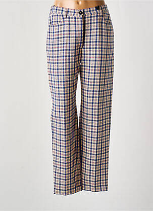 Pantalon droit tissage crêpe taille haute bleu FORTE-FORTE femme