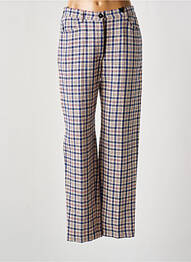 Pantalon droit tissage crêpe taille haute bleu FORTE-FORTE femme