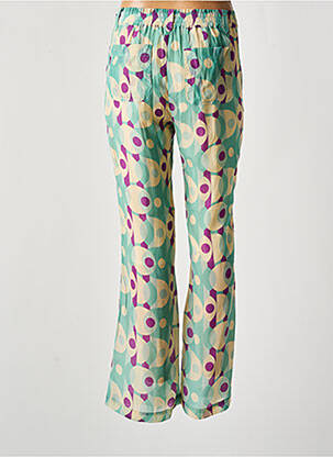 Pantalon flare taille à pinces taille haute bleu SWILDENS femme