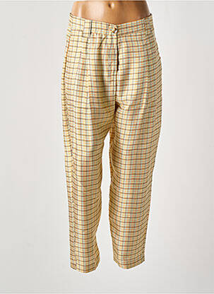 Pantalon droit taille à pinces taille haute beige MOMONI femme