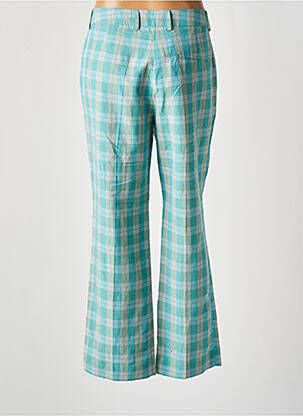 Pantalon flare fermeture zippée sous rabat avec crochet taille haute bleu HOD femme