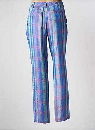 Pantalon droit taille à pinces taille normale bleu MODETROTTER femme