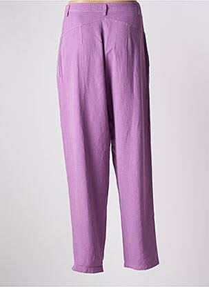 Pantalon droit taille à pinces taille haute violet FORTE-FORTE femme