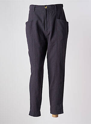 Pantalon 7/8 taille haute taille haute gris LEON & HARPER femme