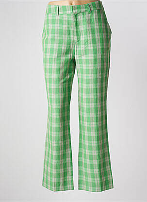 Pantalon droit taille à pinces taille normale vert HOD femme