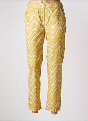 Pantalon 7/8 tissage popeline taille normale jaune DIEGA femme