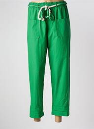 Pantalon 7/8 taille haute taille haute vert SWILDENS femme