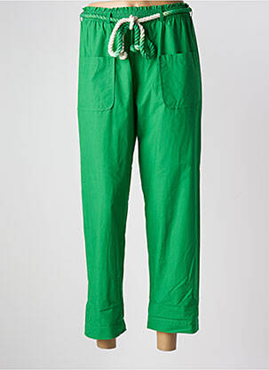 Pantalon 7/8 taille haute taille haute vert SWILDENS femme