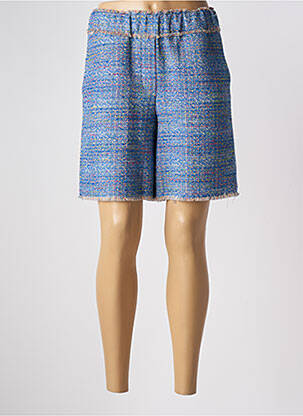 Bermuda taille élastique taille haute bleu SHIRTAPORTER femme