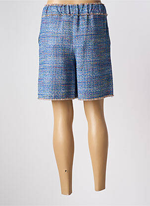 Bermuda taille élastique taille haute bleu SHIRTAPORTER femme
