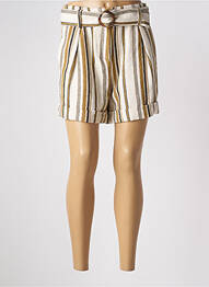 Short taille à pinces taille haute beige LOUIZON femme