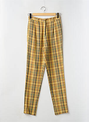 Pantalon droit taille à pinces taille haute jaune LAURENCE BRAS femme