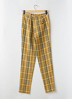Pantalon droit taille à pinces taille haute jaune LAURENCE BRAS femme