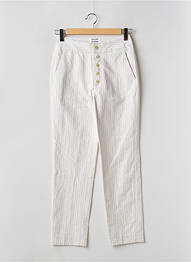 Pantalon chino tissage popeline taille haute beige CHLOÉ STORA femme
