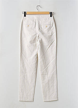 Pantalon chino tissage popeline taille haute beige CHLOÉ STORA femme