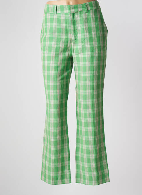 Pantalon droit taille à pinces taille normale vert HOD femme