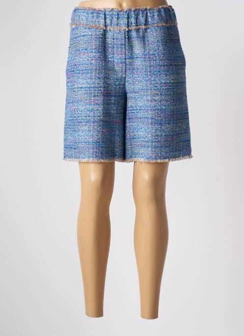 Bermuda taille élastique taille haute bleu SHIRTAPORTER femme
