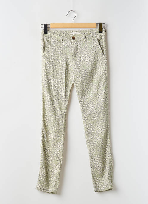 Pantalon chino tissage popeline taille normale vert HOD femme
