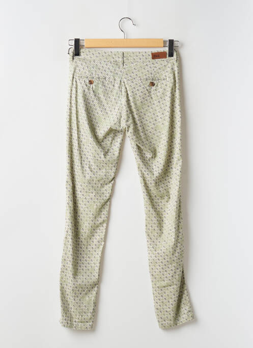 Pantalon chino tissage popeline taille normale vert HOD femme