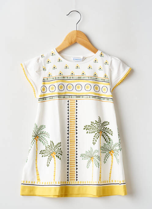 Robe mi-longue blanc MAYORAL pour fille