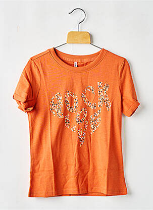 T-shirt stretch manches courtes orange ONLY fille