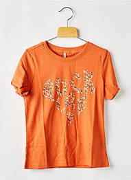 T-shirt stretch manches courtes orange ONLY fille
