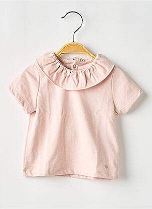 T-shirt fermeture boutonnée au dos manches courtes rose PETIT BATEAU fille