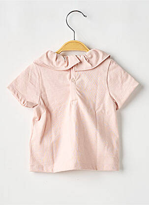 T-shirt fermeture boutonnée au dos manches courtes rose PETIT BATEAU fille