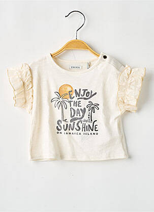 T-shirt stretch manches courtes beige IKKS fille
