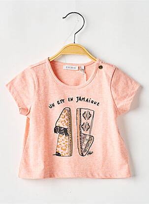 T-shirt coupe cintrée manches courtes orange IKKS fille