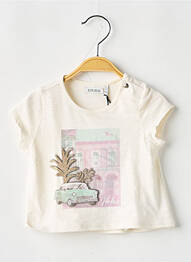T-shirt coupe cintrée manches courtes beige IKKS fille