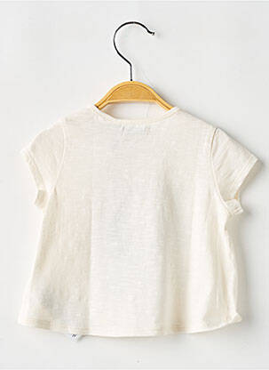 T-shirt coupe cintrée manches courtes beige IKKS fille