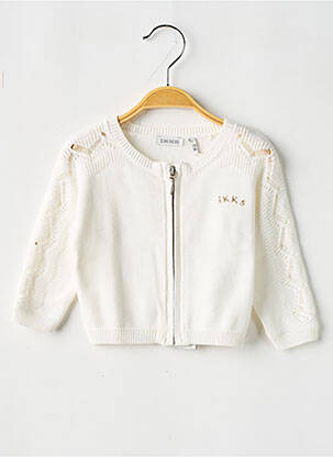 Gilet manches longues blanc IKKS pour fille