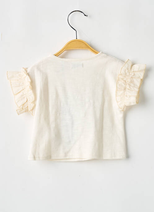 T-shirt stretch manches courtes beige IKKS fille