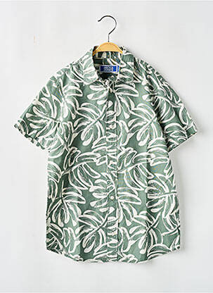 Chemise manches courtes tissage popeline vert JACK & JONES garçon