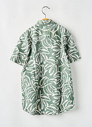 Chemise manches courtes tissage popeline vert JACK & JONES garçon