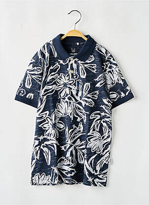 Polo tissage jersey manches courtes bleu JACK & JONES garcon